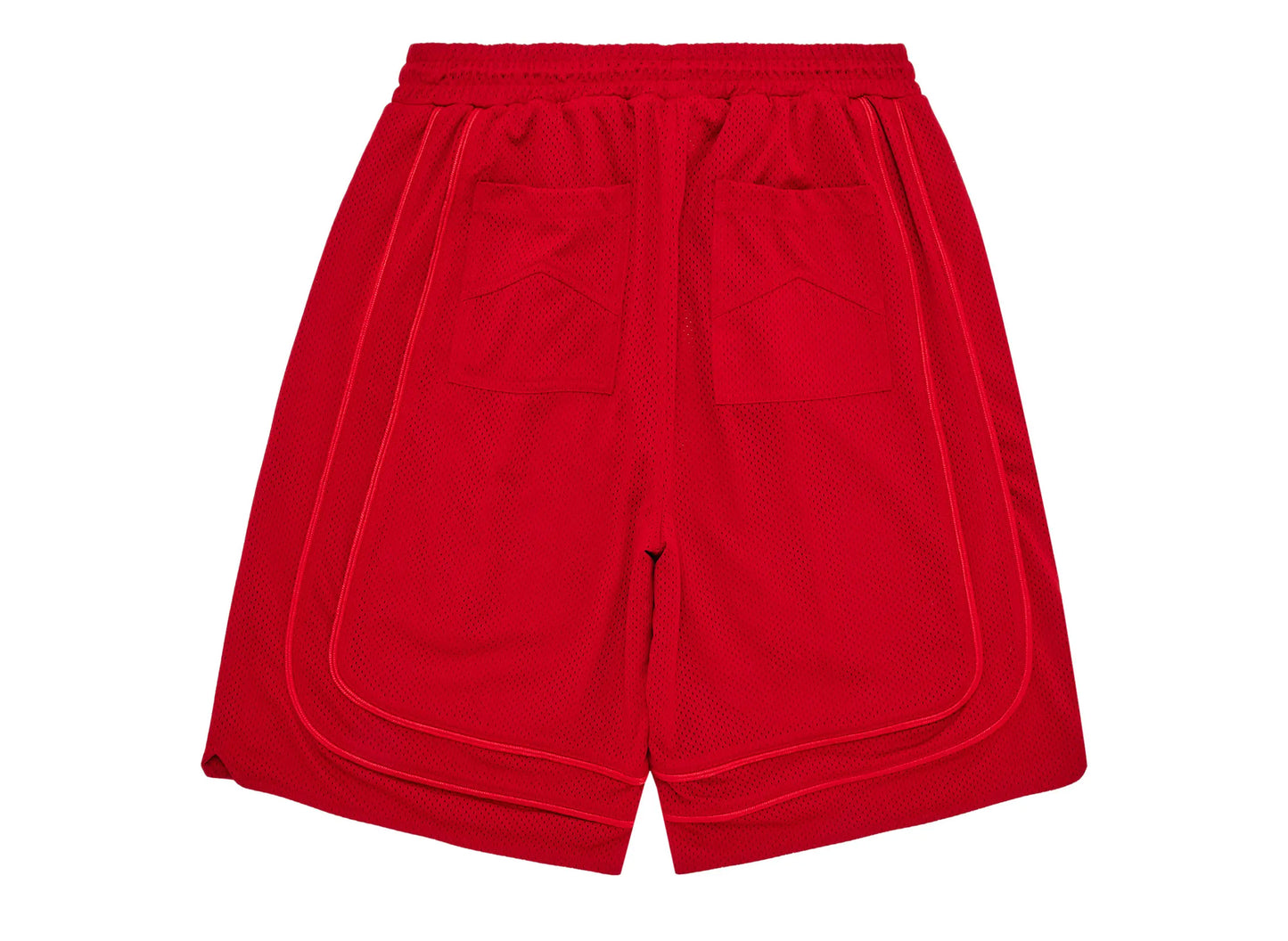 Rhude Baggy Mesh Collegiate Logo Shorts