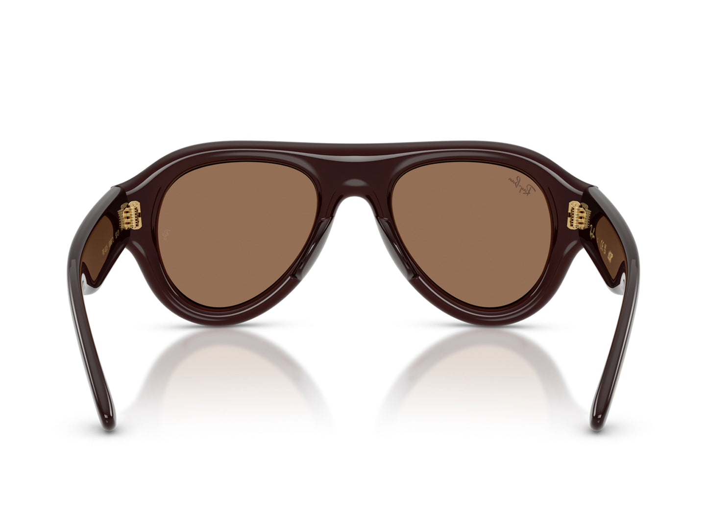 Ray Ban A$AP Rocky Aviator Puffer Sonnenbrille in transparentem Dunkelbraun mit dunkelbraunem PA Bio
