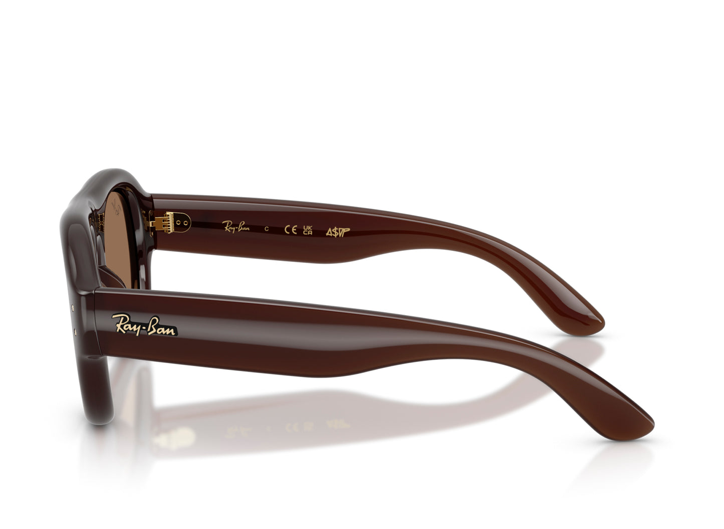 Ray Ban A$AP Rocky Aviator Puffer Sonnenbrille in transparentem Dunkelbraun mit dunkelbraunem PA Bio