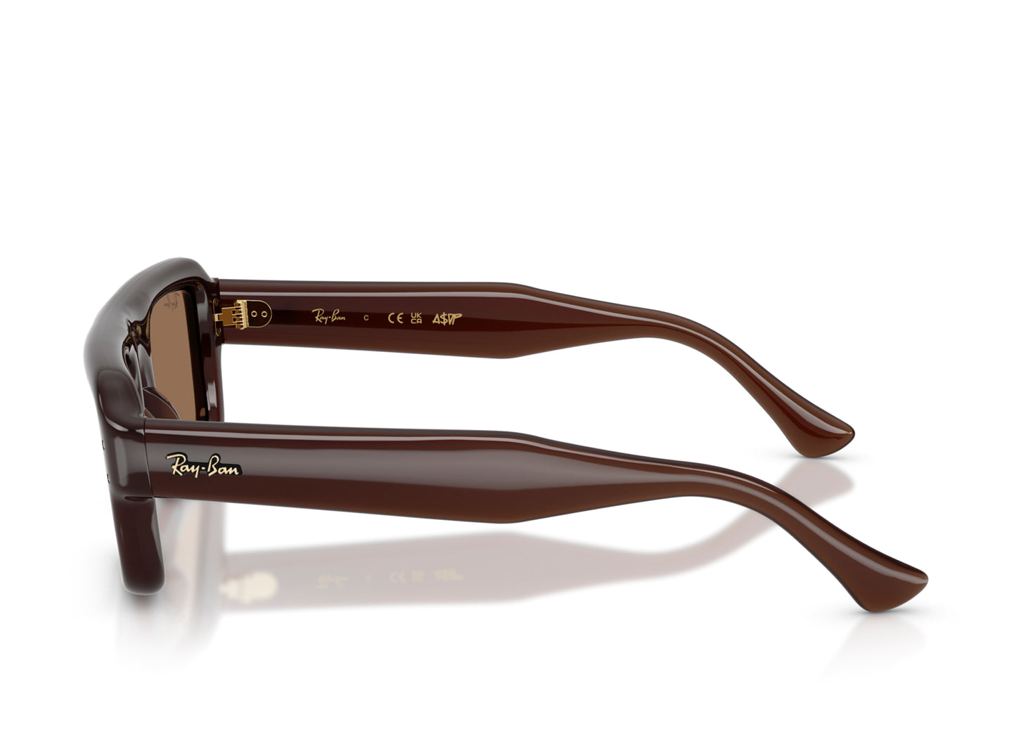 Ray Ban A$AP Rocky Flacko Puffer Sonnenbrille in Transparent Dark Brown mit Dark Brown PA Bio