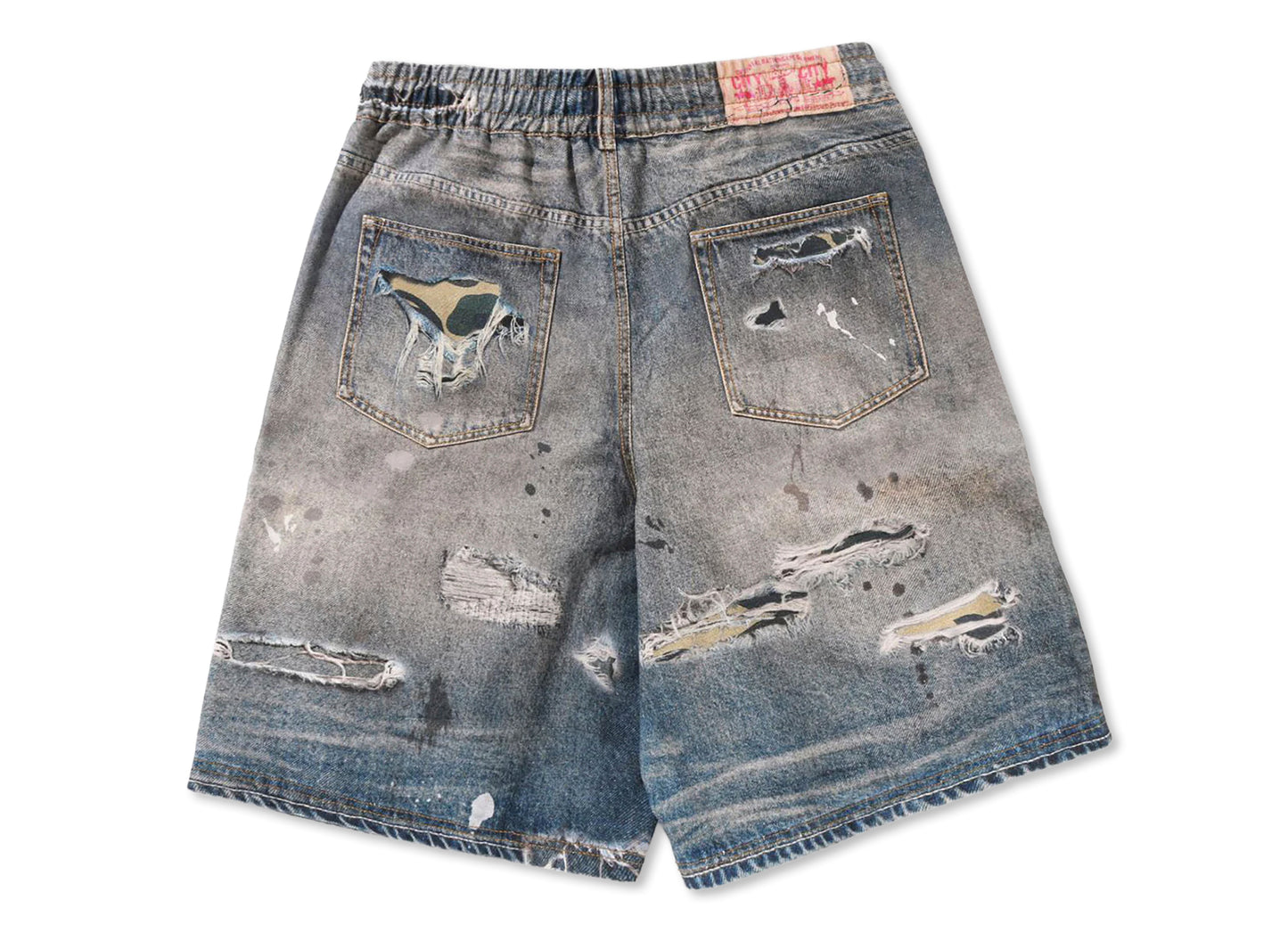 Pantalones cortos de corte holgado A Bathing Ape BAPE STA con estampado Fake en índigo claro