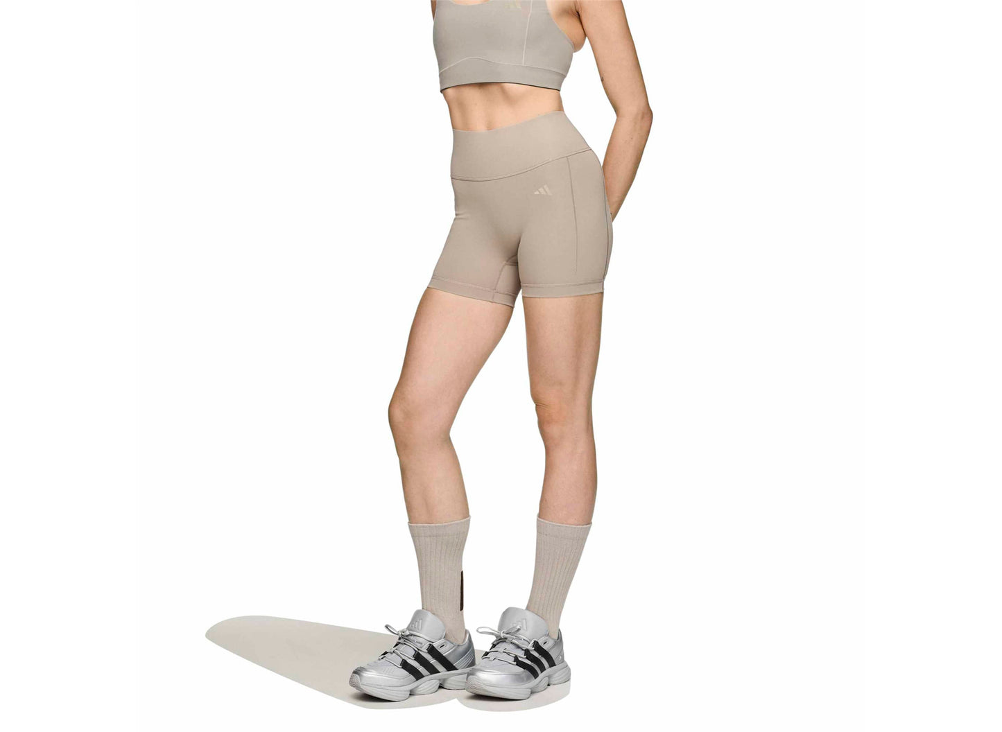 Women's Adidas x Entire Studios OPT 4IN Shorts in Putty Beige