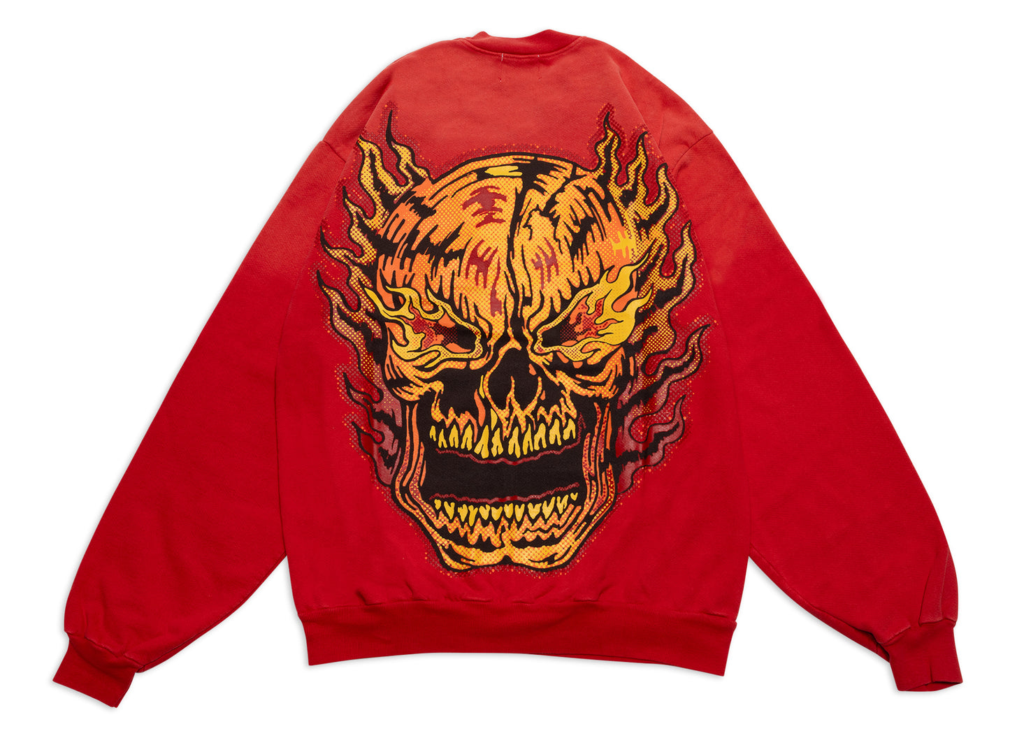 Sudadera Warren Lotas Flaming Skull en rojo Ferrari