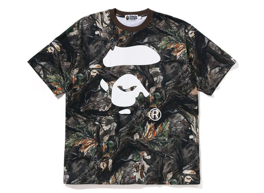 A Bathing Ape Tree Edge Camo Ape Face Relaxed Fit T-Shirt in Braun