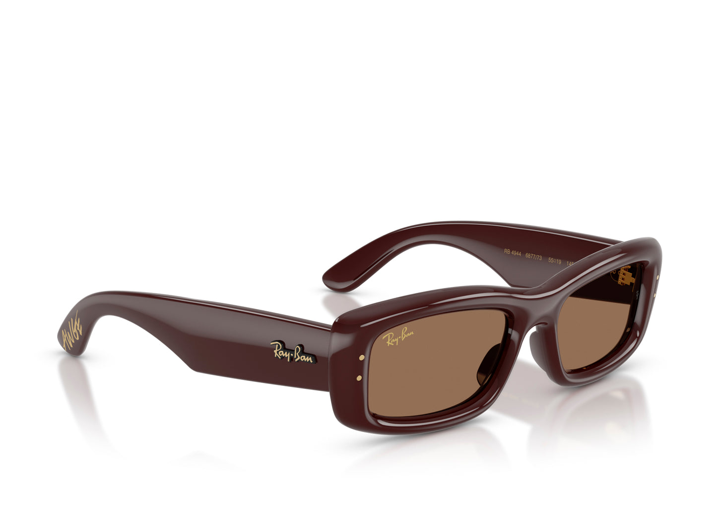 Ray Ban A$AP Rocky Kiliane Puffer Sonnenbrille in Transparent Dunkelbraun mit Dunkelbraun