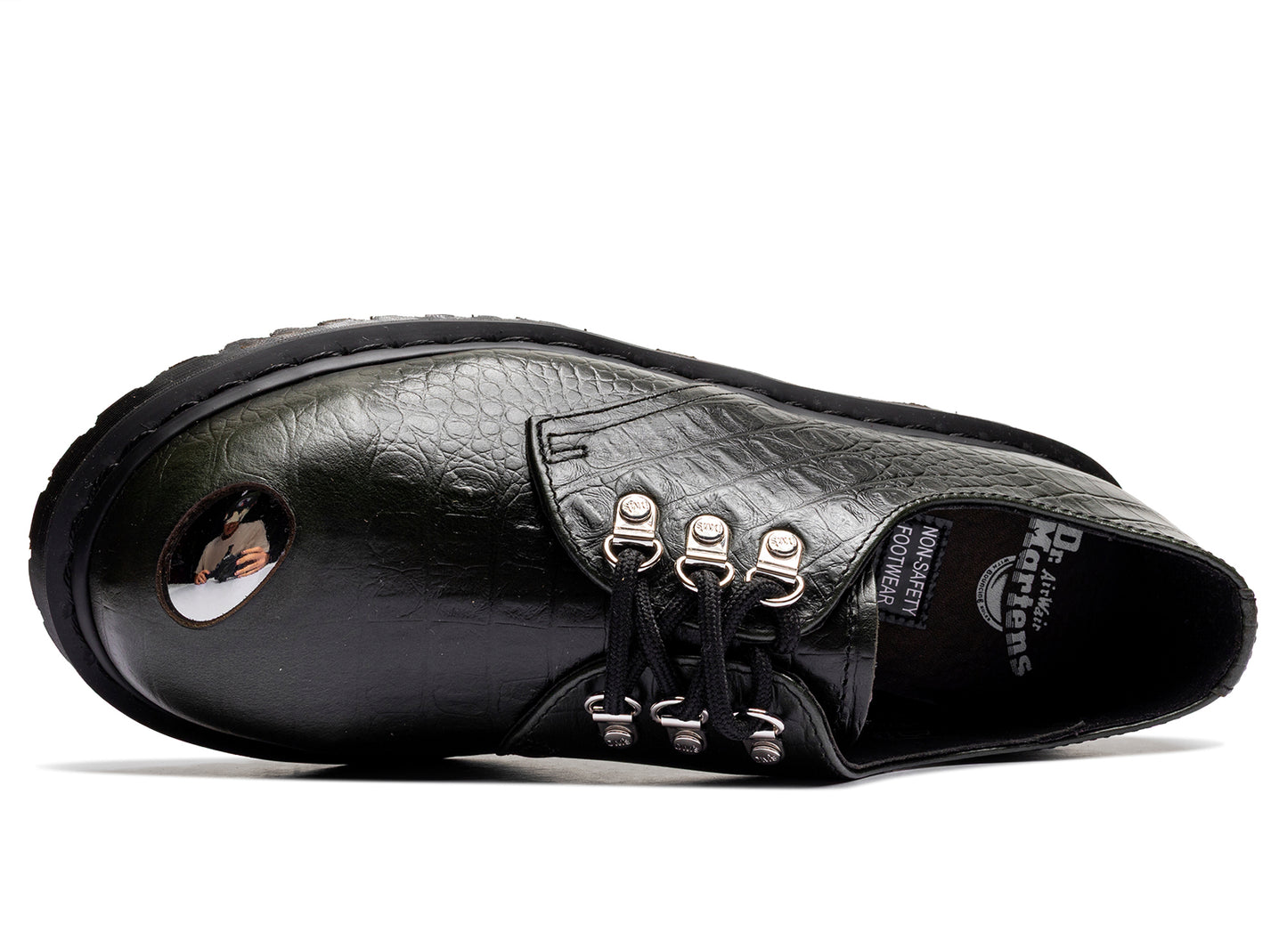 Dr. Martens Crocodile 1461 Bex Steel Toe Leather Shoes in Forest Green