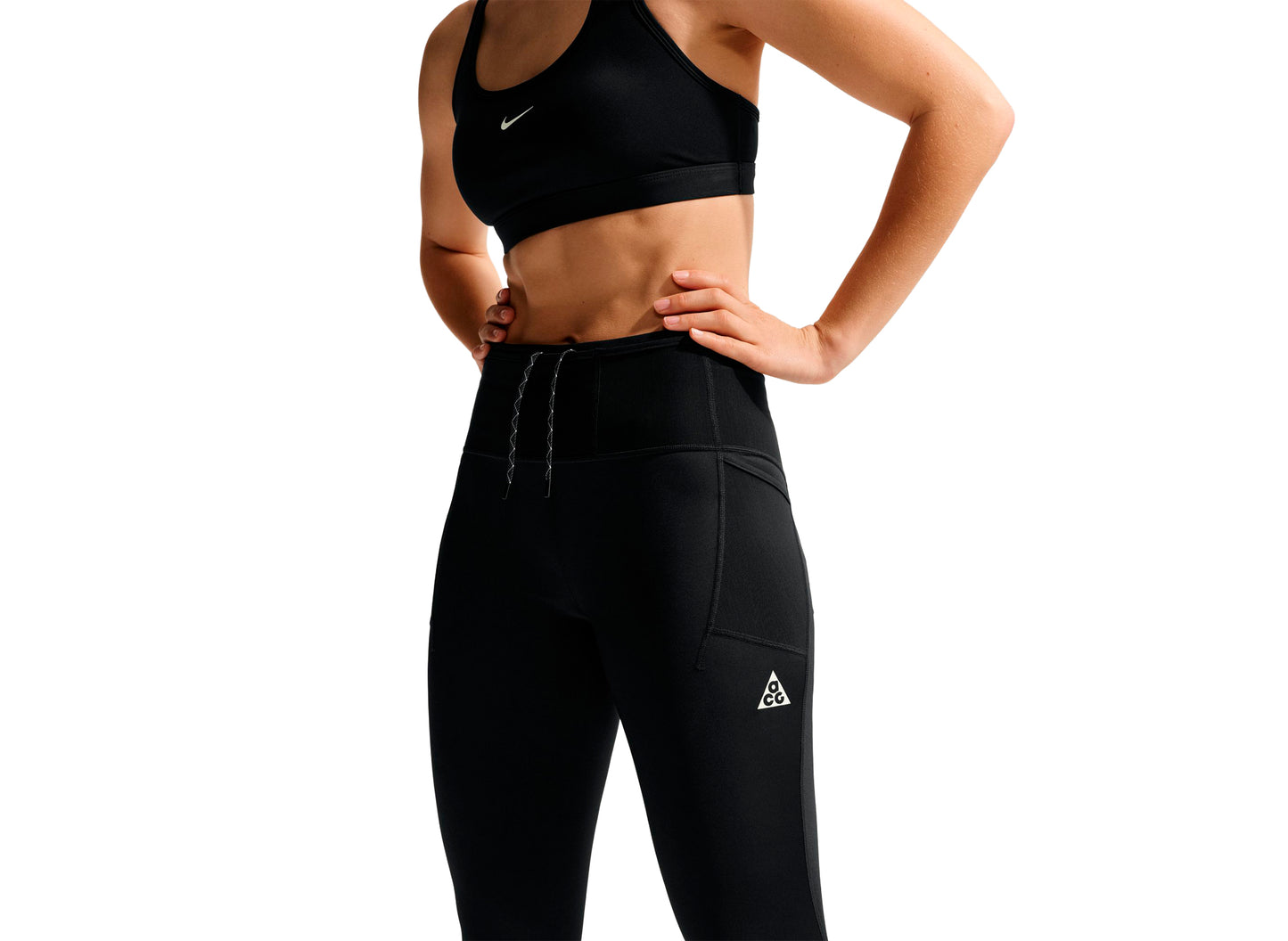 Damen Nike ACG Dri-FIT High-Waisted 7/8 Trail-Leggings in Schwarz