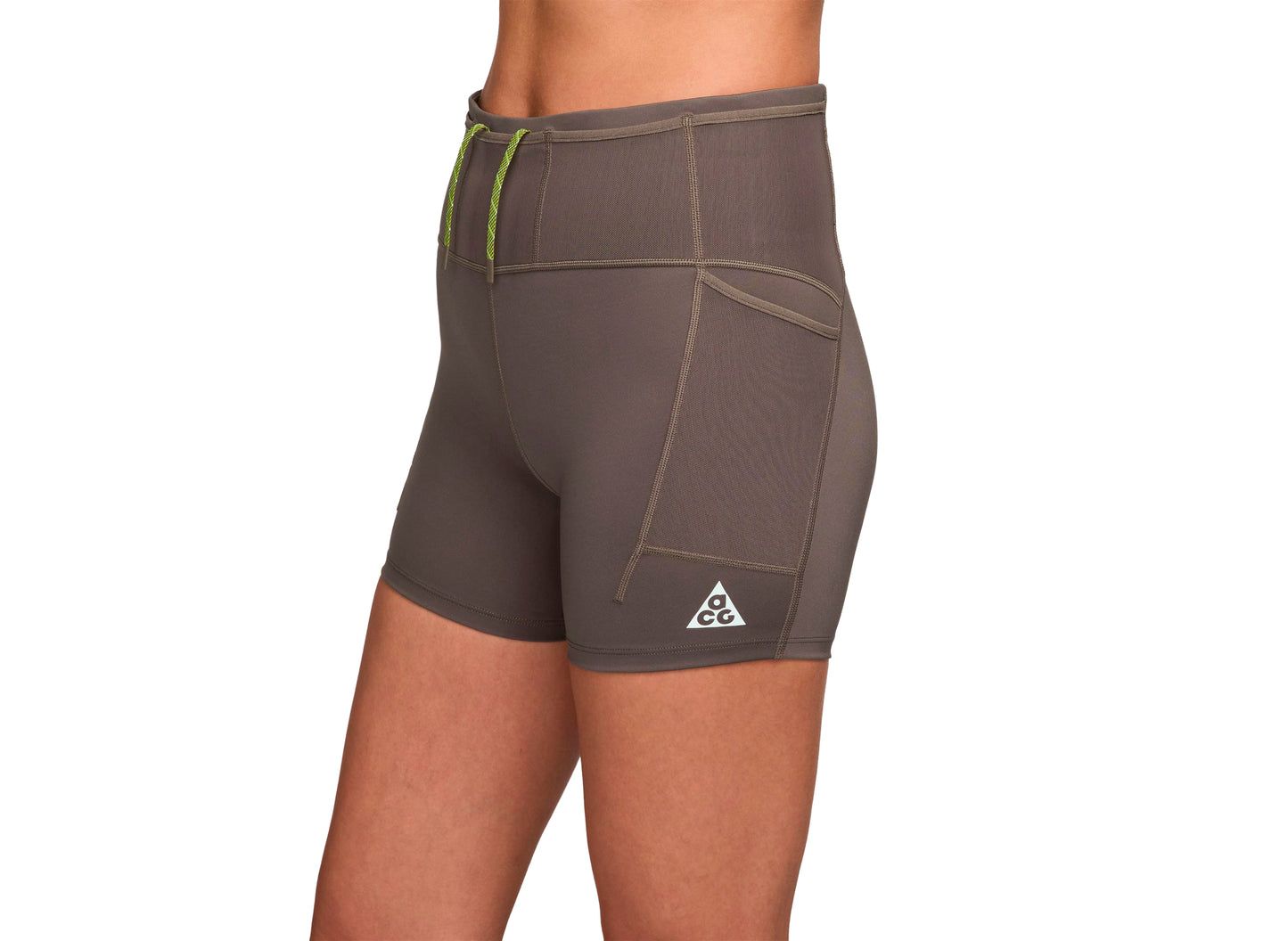 Pantalones cortos de trail running de 10 cm Nike ACG Dri-FIT de talle alto para mujer en Ironstone