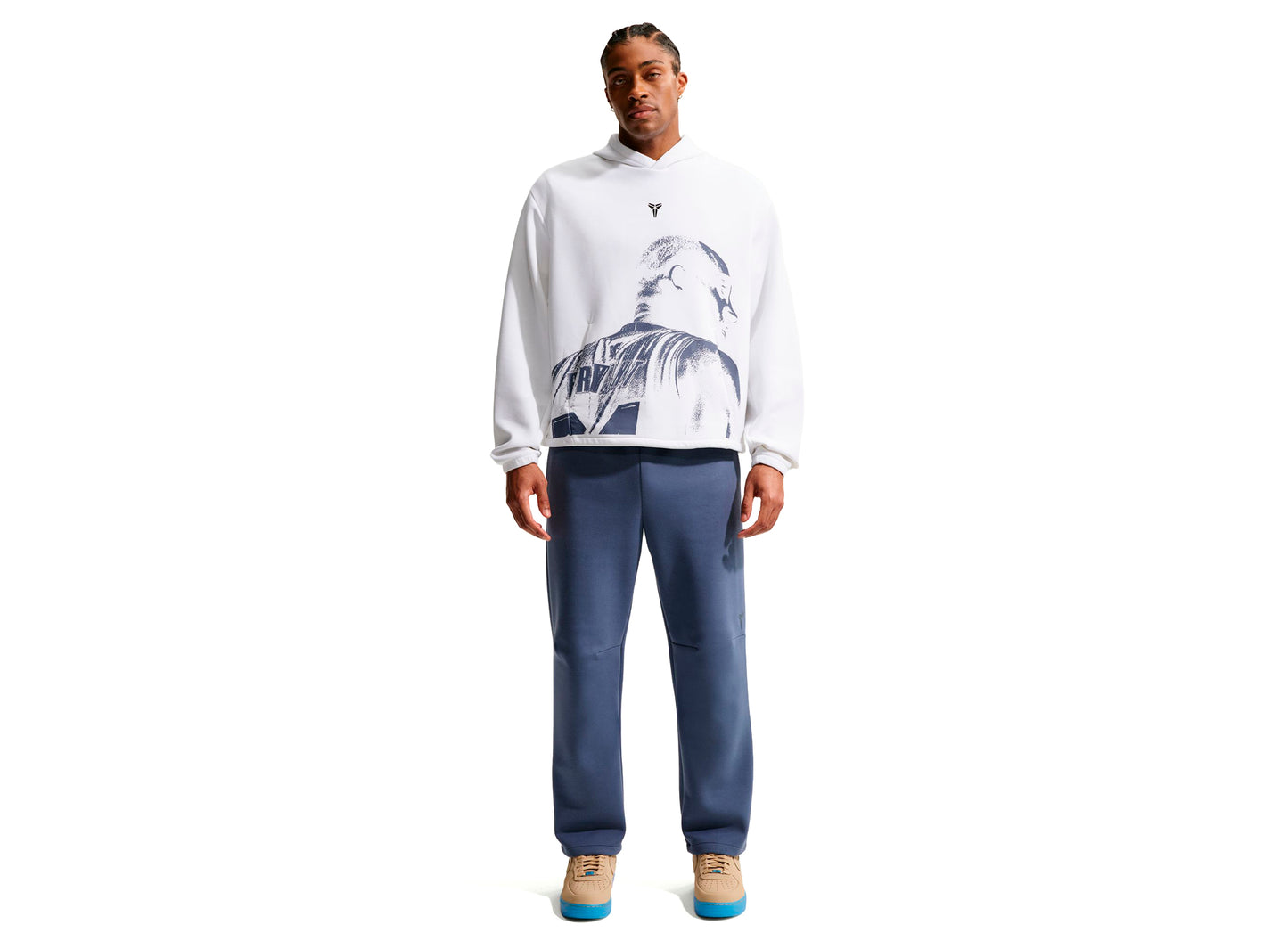 Nike Kobe Dri-FIT Fleece Pullover Hoodie in White / Black