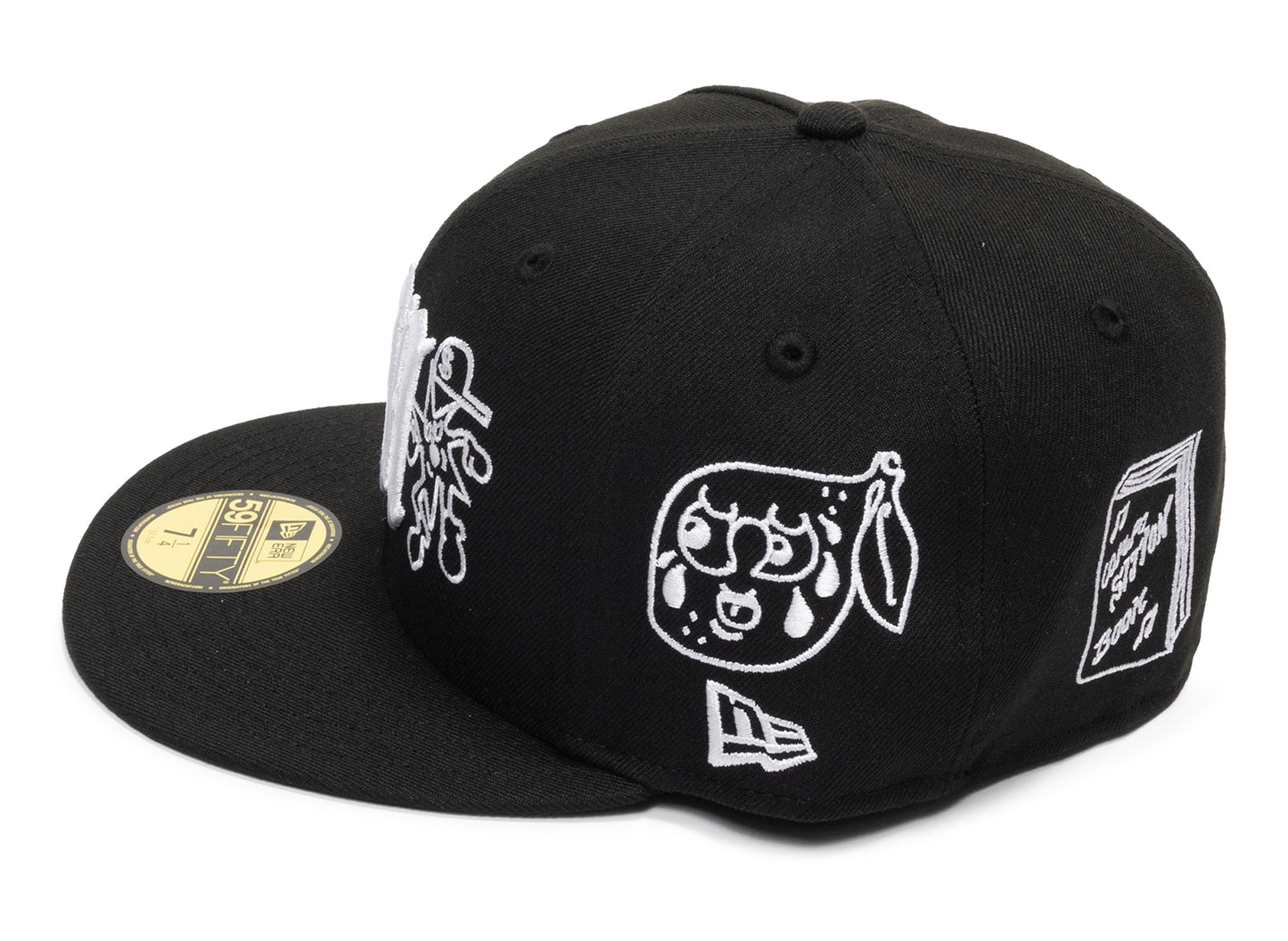 Gorra ajustada New Era Mora 59Fifty en negro y melocotón