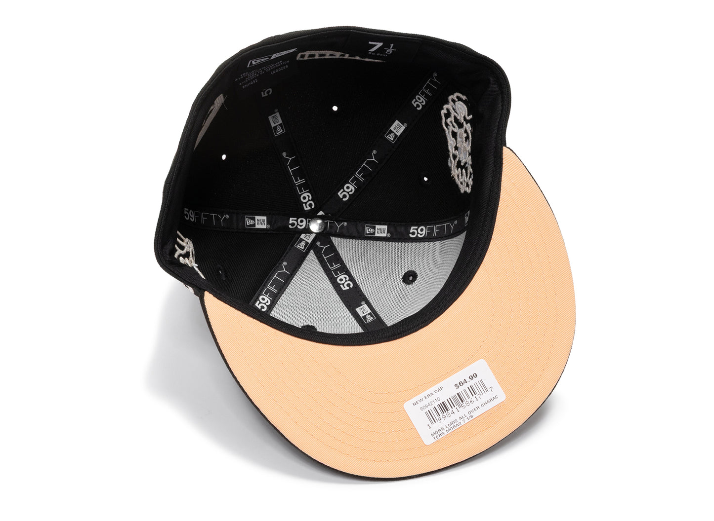Gorra ajustada New Era Mora 59Fifty en negro y melocotón