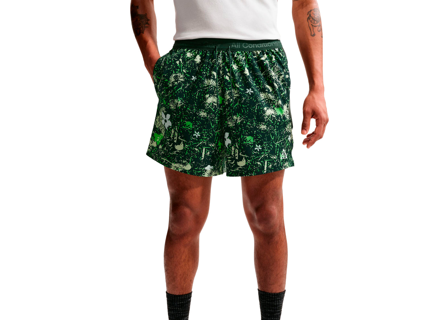 Nike ACG "Second Sunrise" Dri-FIT Trail Running Shorts in Mean Green