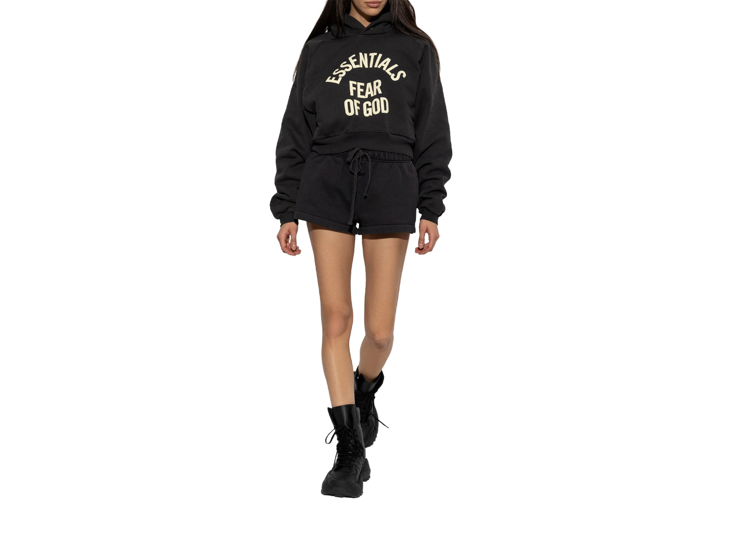 Women's Fear of God Essentials Signature Running Shorts 'Faded Black'