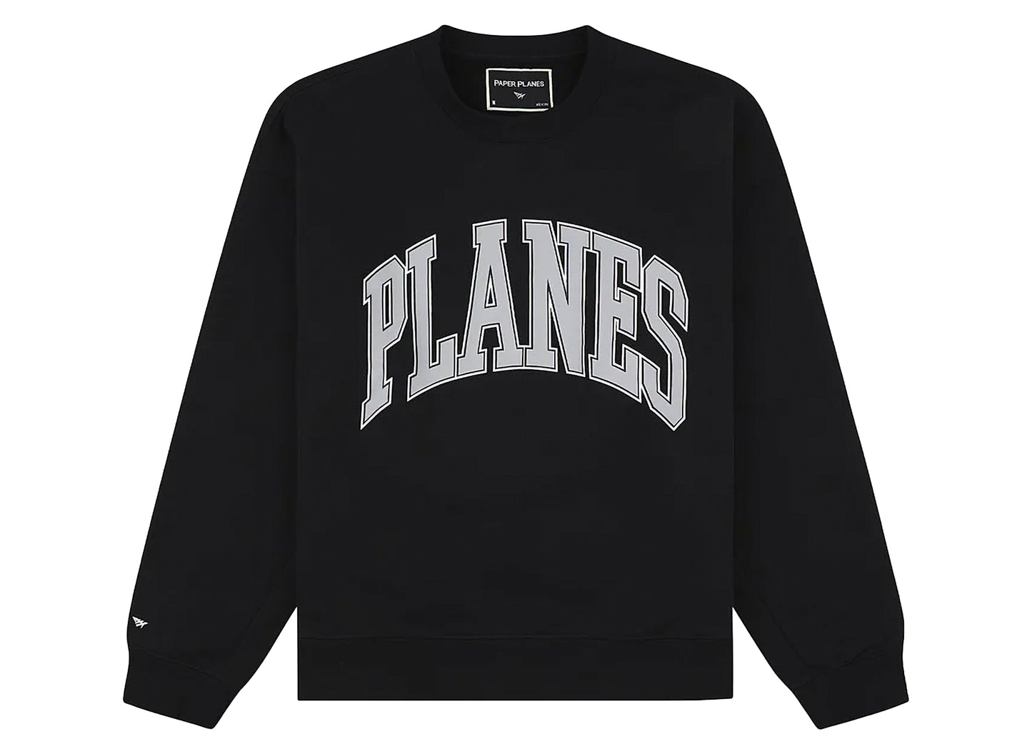 Sudadera universitaria Paper Planes con cuello redondo en negro