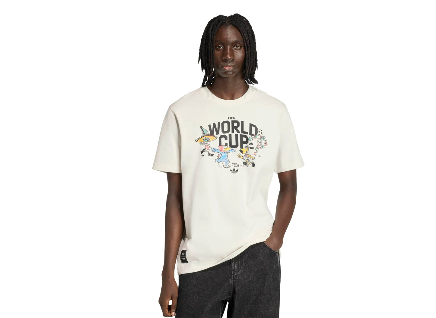 Adidas FIFA Fussball-Weltmeisterschaft 26 Maskottchen-T-Shirt ganz in Cloud White