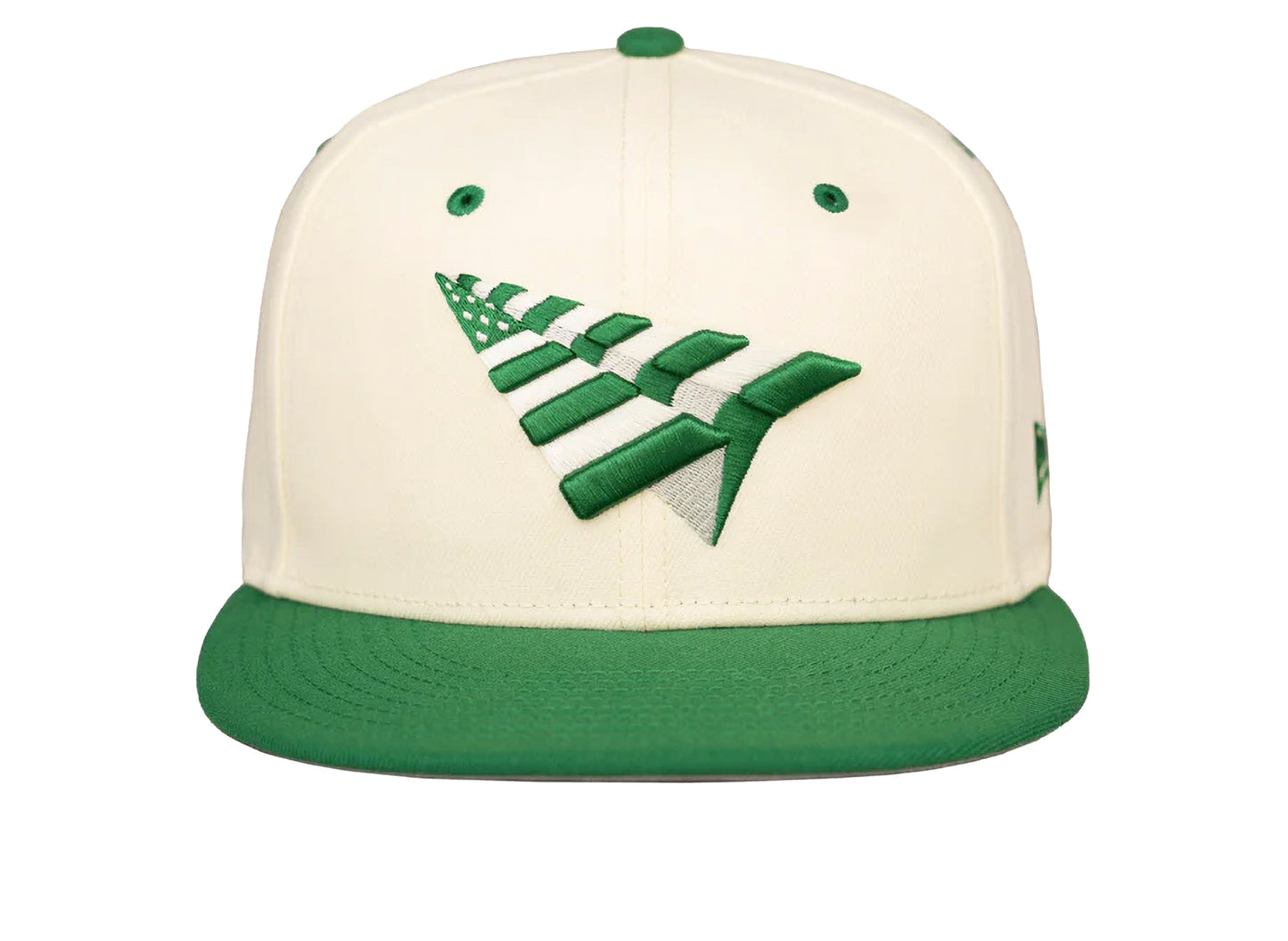 Paper Planes Original Chrome 59Fifty Fitted Crown Hat in Weiß / Kelly Grün