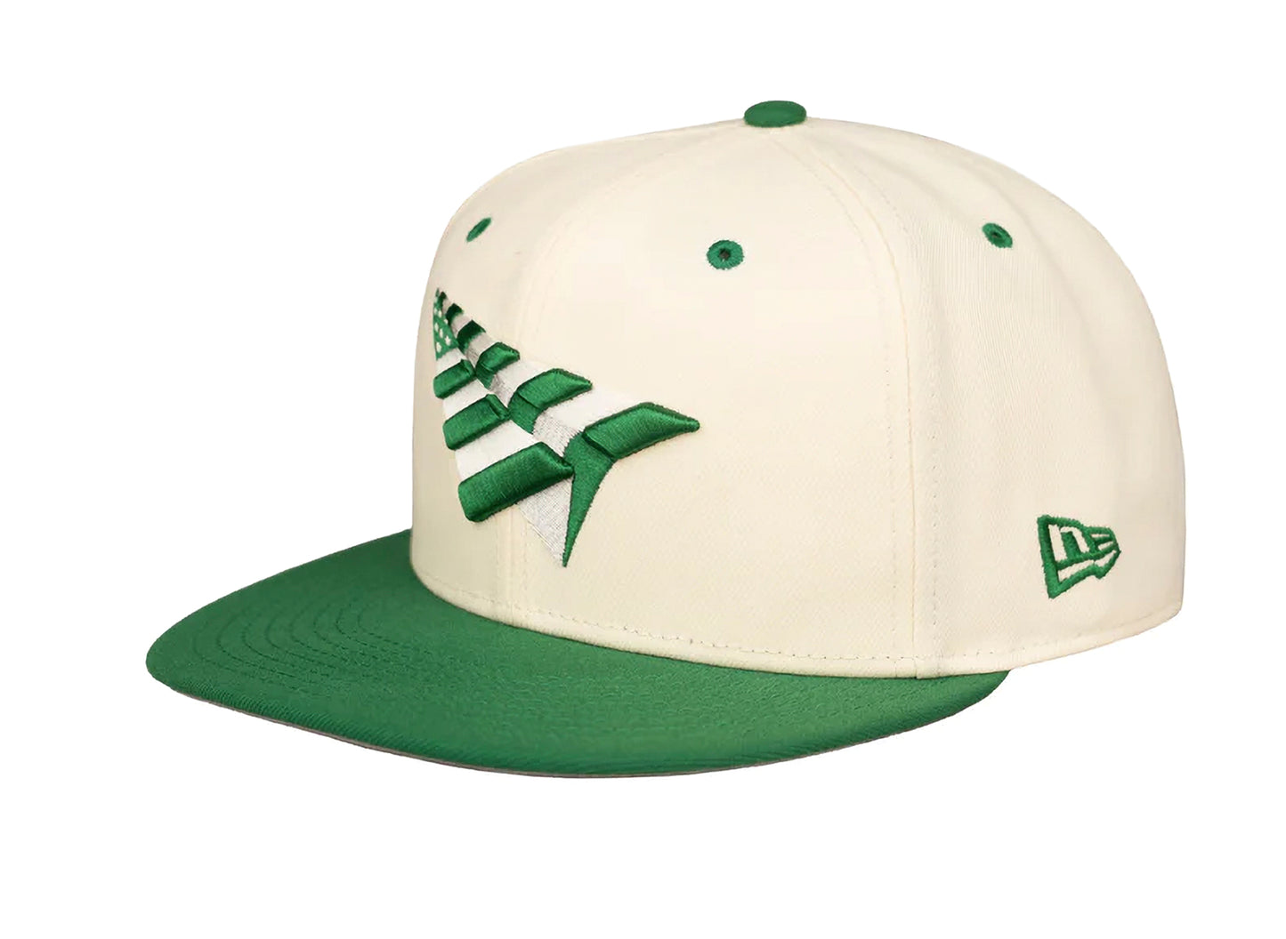 Paper Planes Original Chrome 59Fifty Fitted Crown Hat in Weiß / Kelly Grün