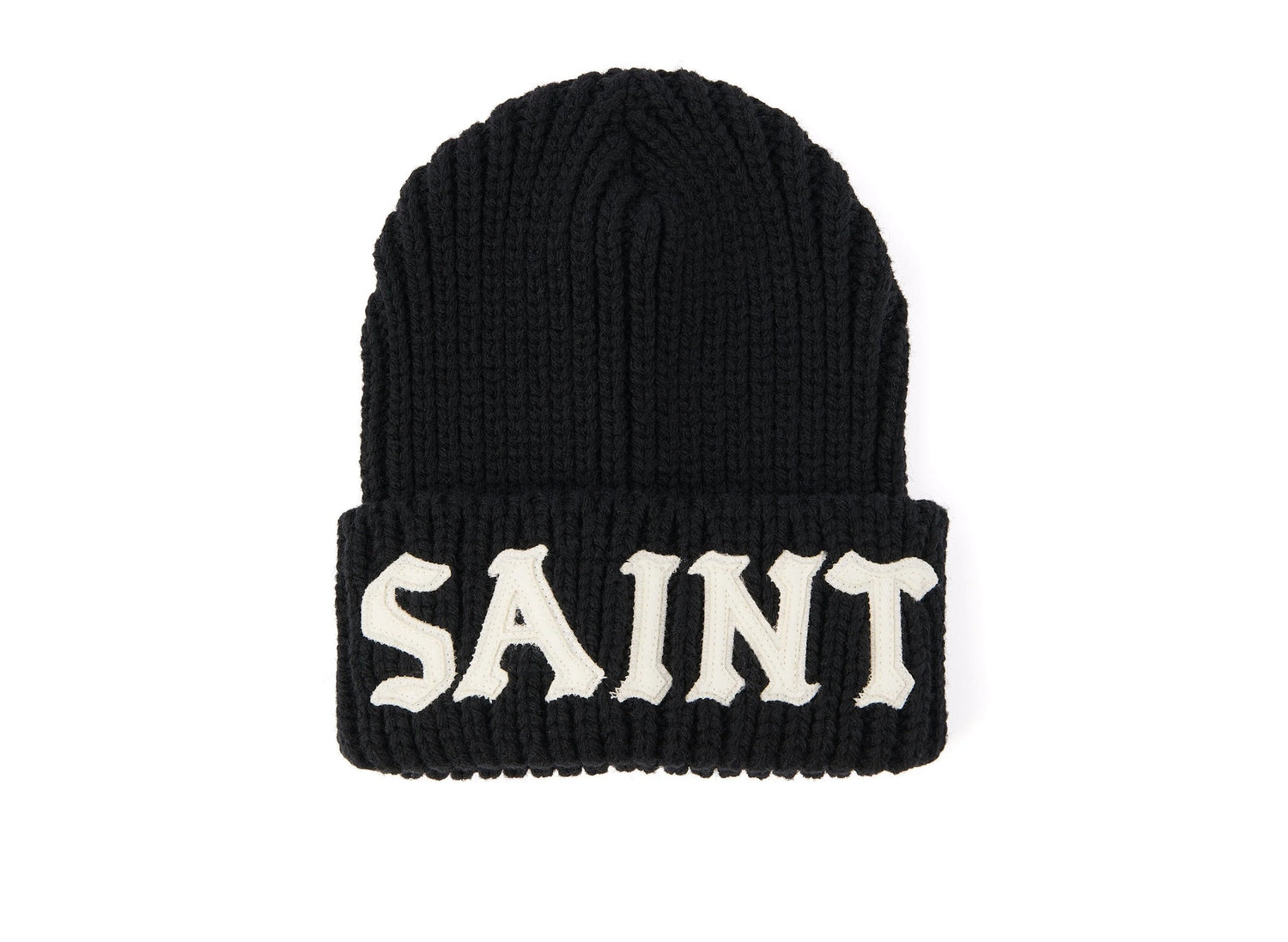 Saint Michael 'Saint' Knit Cap in Black — front studio view