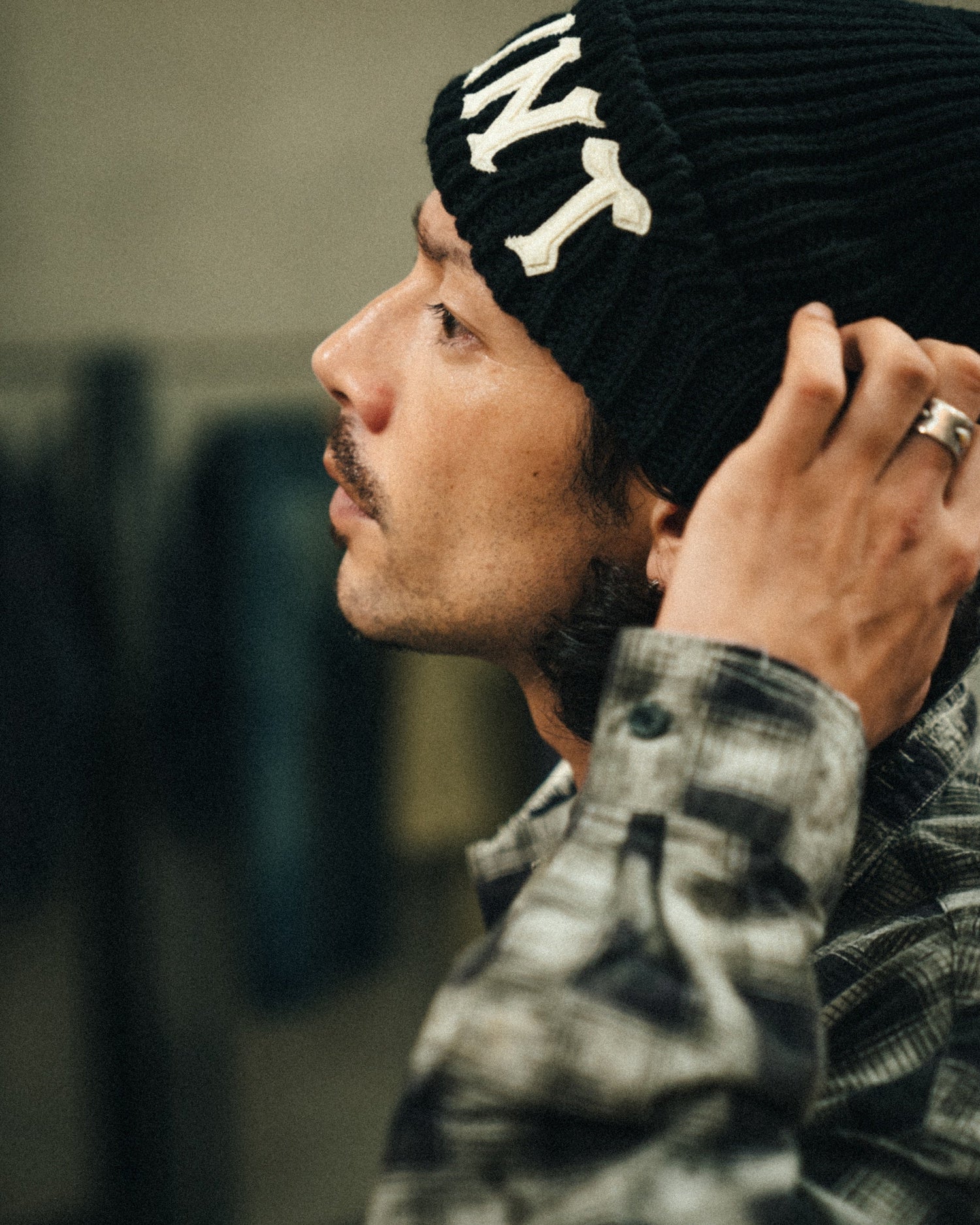 Saint Michael 'Saint' Knit Cap in Black — product detail