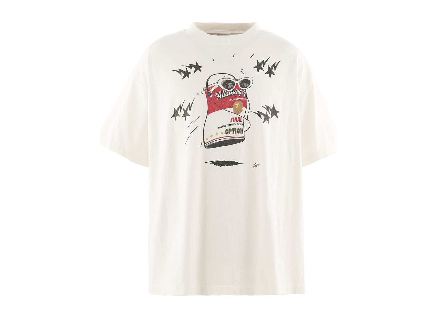 Saint Michael x BAPE Jump SS T-Shirt in White, men's white t-shirt