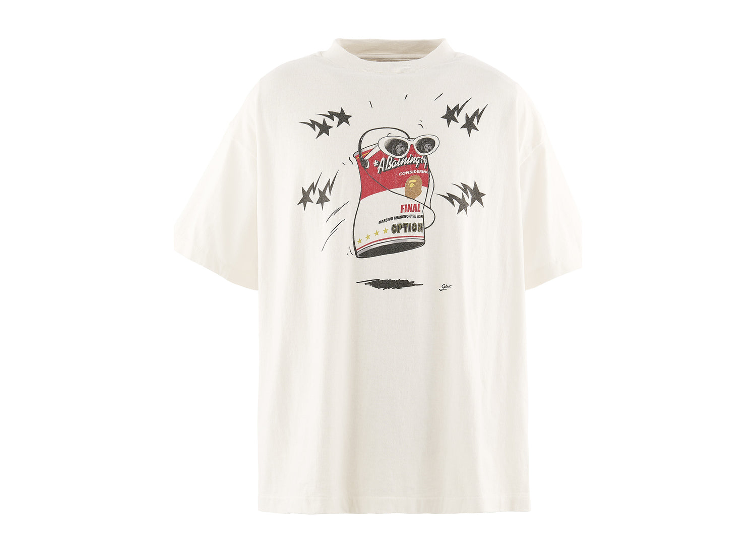 Saint Michael x BAPE Jump SS T-Shirt in White, men's white t-shirt