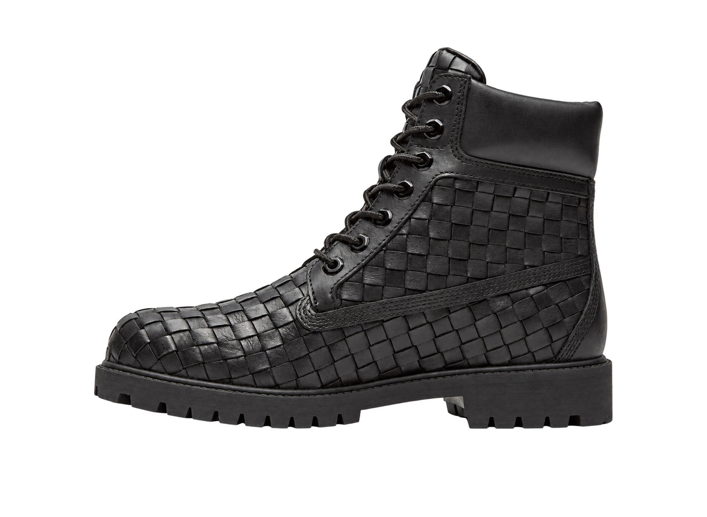 Timberland Premium 6-Inch Woven Boot in Black – medial view