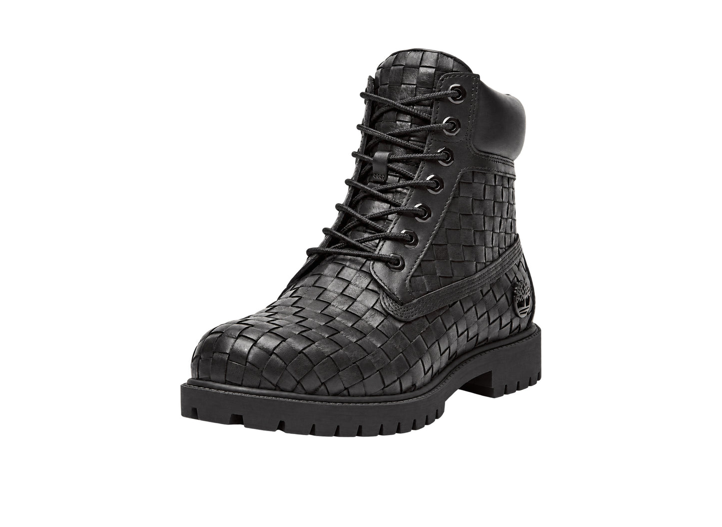 Timberland Premium 6-Inch Woven Boot in Black – three quarter view