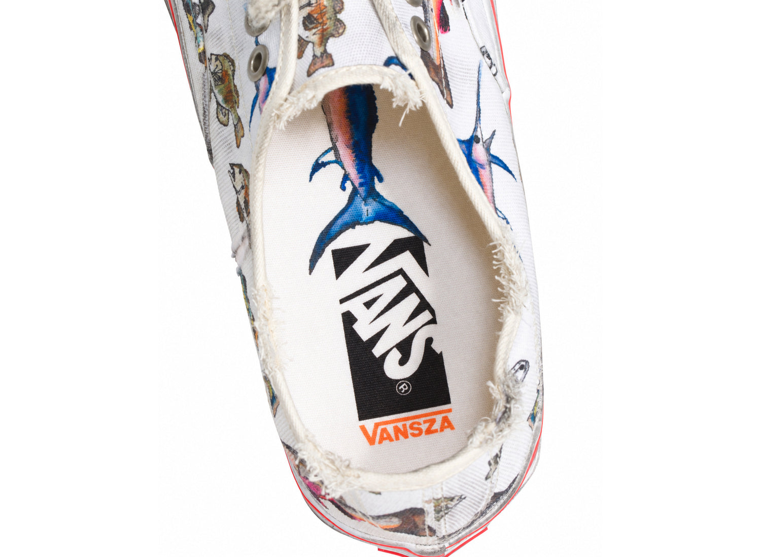 Vans LX Authentic 44 Kickdown SZA Fish in White — insole detail