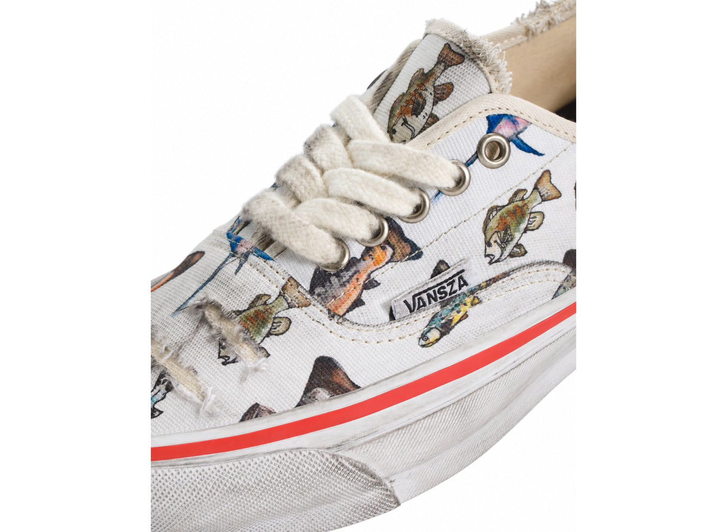 Vans LX Authentic 44 Kickdown SZA Fish in White — lace detail