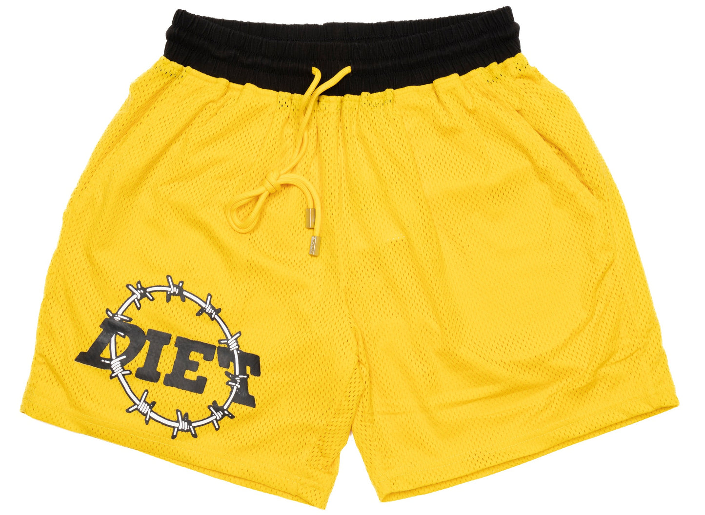 Diet Starts Monday Barbwire Mesh Shorts in Gelb
