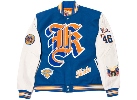Chaqueta Jeff Hamilton de lana y cuero de los Knicks