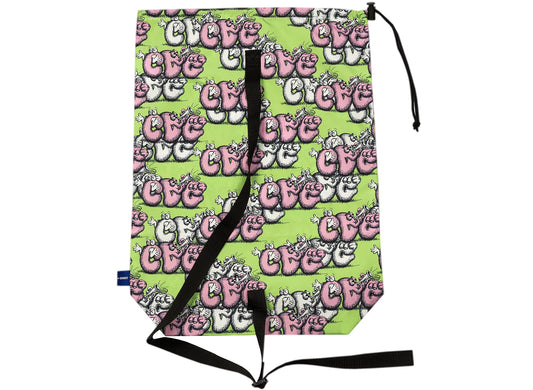 Comme des Garçon x KAWS Drawstring Bag in Green