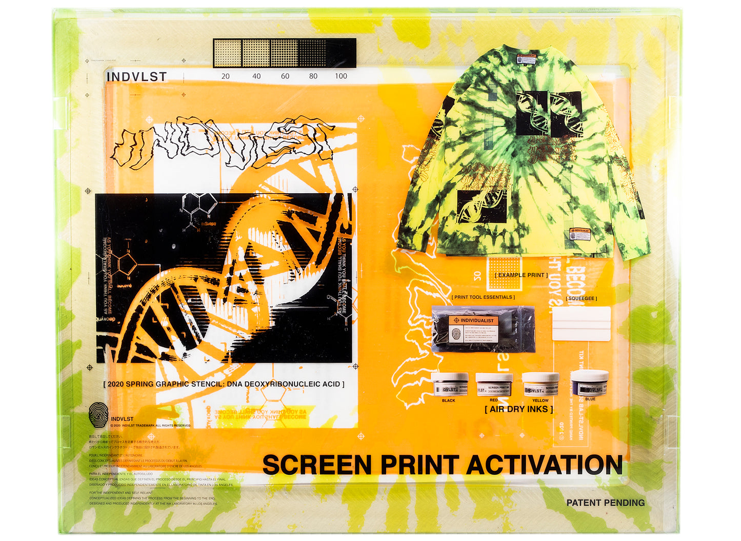 Kit de camiseta de manga larga INDVLST Double Helix con estampado, en blanco