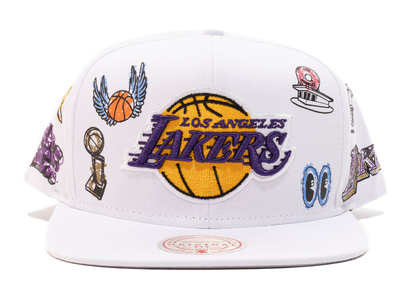 Gorra Mitchell & Ness NBA Lakers "Hand Drawn" de visera plana