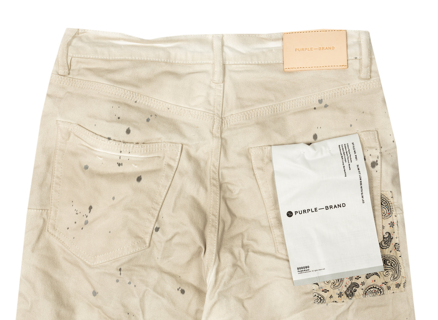 Purple Brand Bandana Print Patch Jeans in Weiß