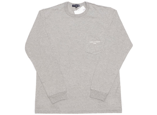 Comme des Garçons HOMME Langarm-Taschen-T-Shirt in Grau