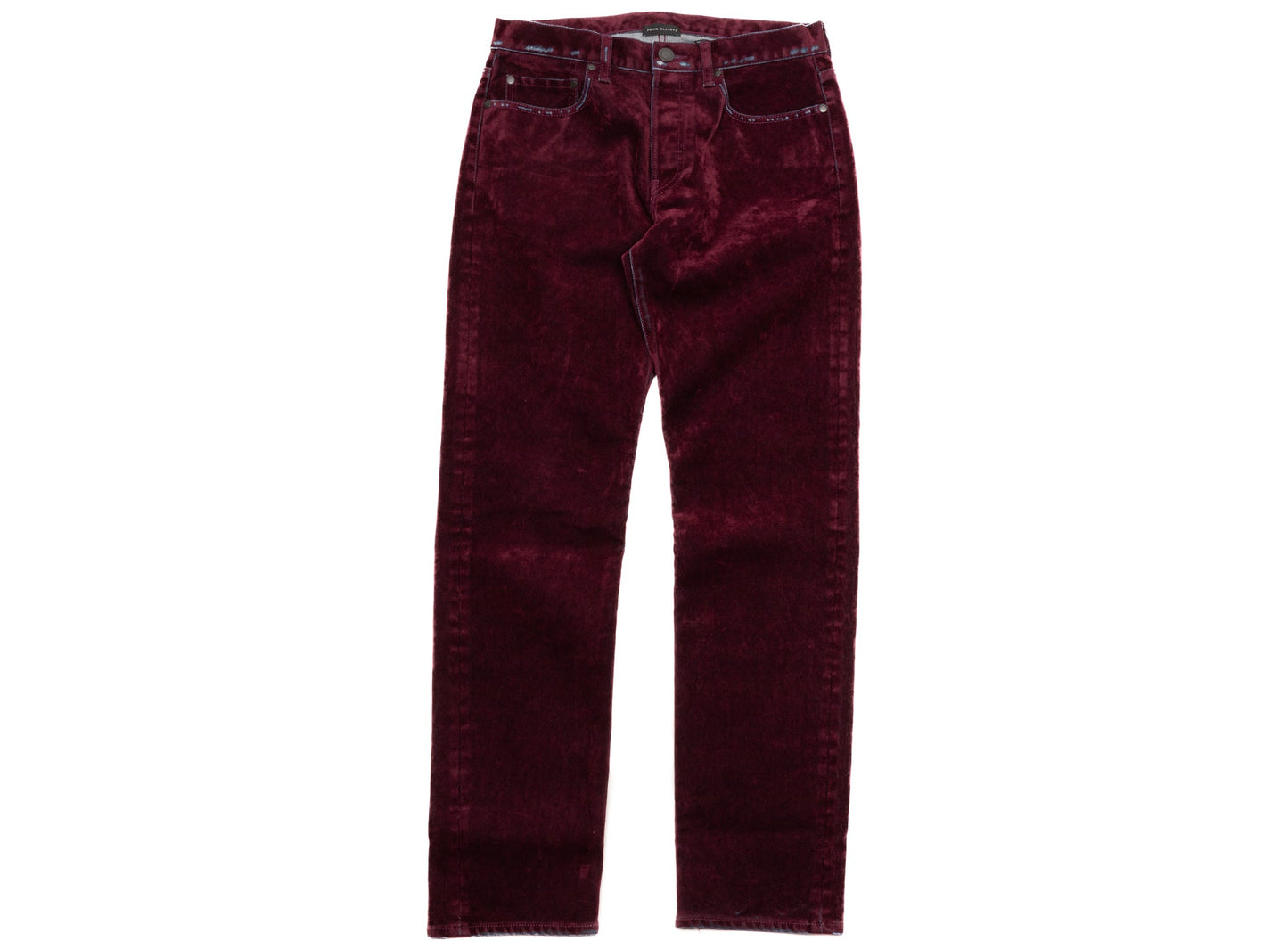 John Elliott The Daze Crush Flock Jeans en burdeos