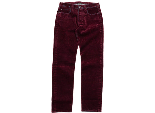 John Elliott The Daze Crush Flock Jeans en burdeos