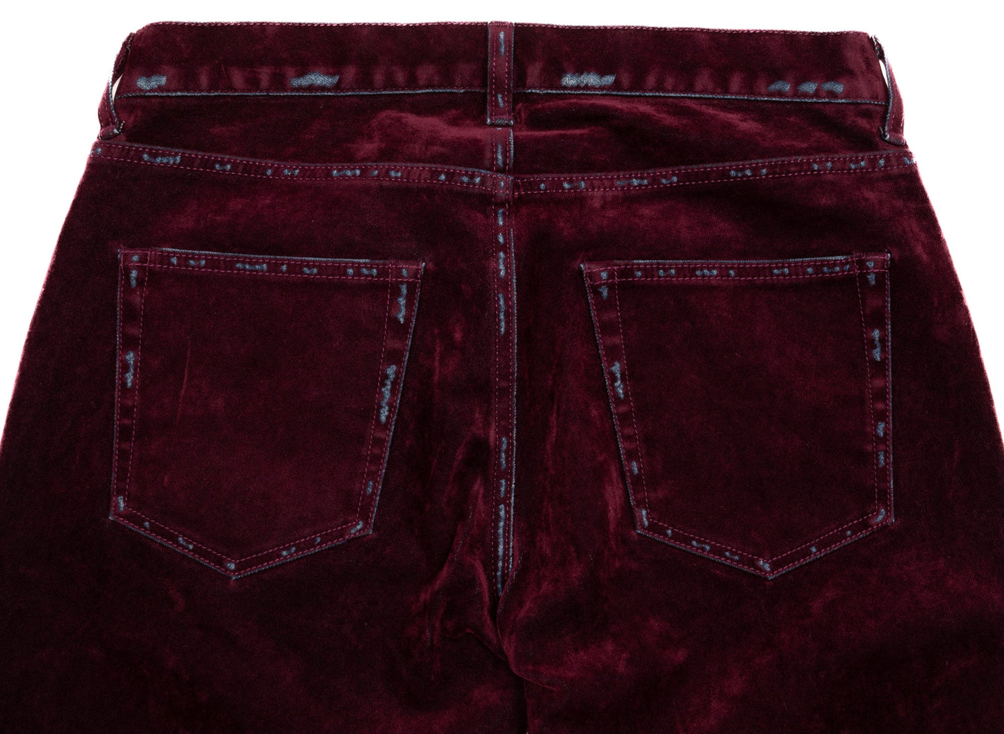 John Elliott The Daze Crush Flock Jeans en burdeos