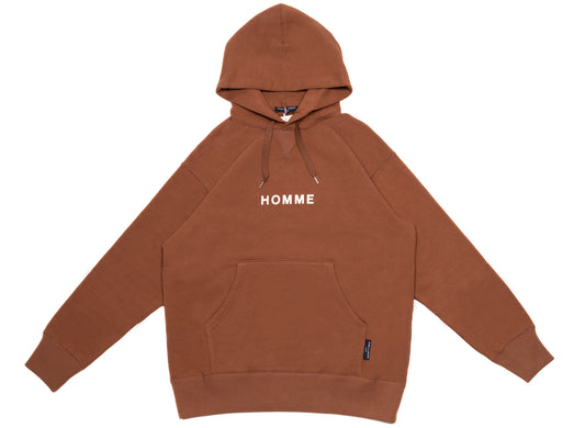 Comme des Garçons Homme Logo Hoodie in Anthrazitbraun