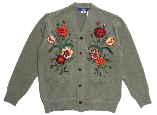 Cárdigan con bordado floral de algodón Junya Watanabe MAN