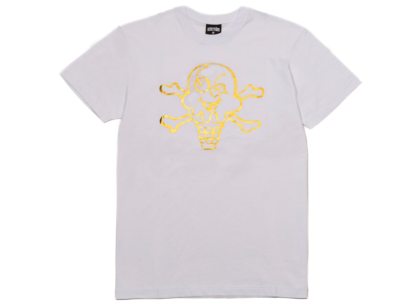Camiseta metálica de manga corta Ice Cream en blanco