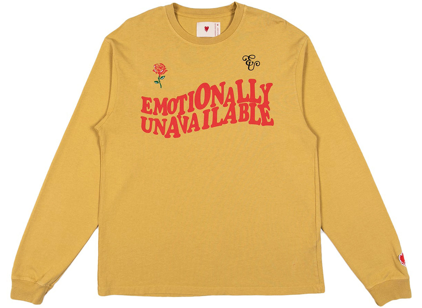 Emotionally Unavailable Wavy Script Langarm-T-Shirt
