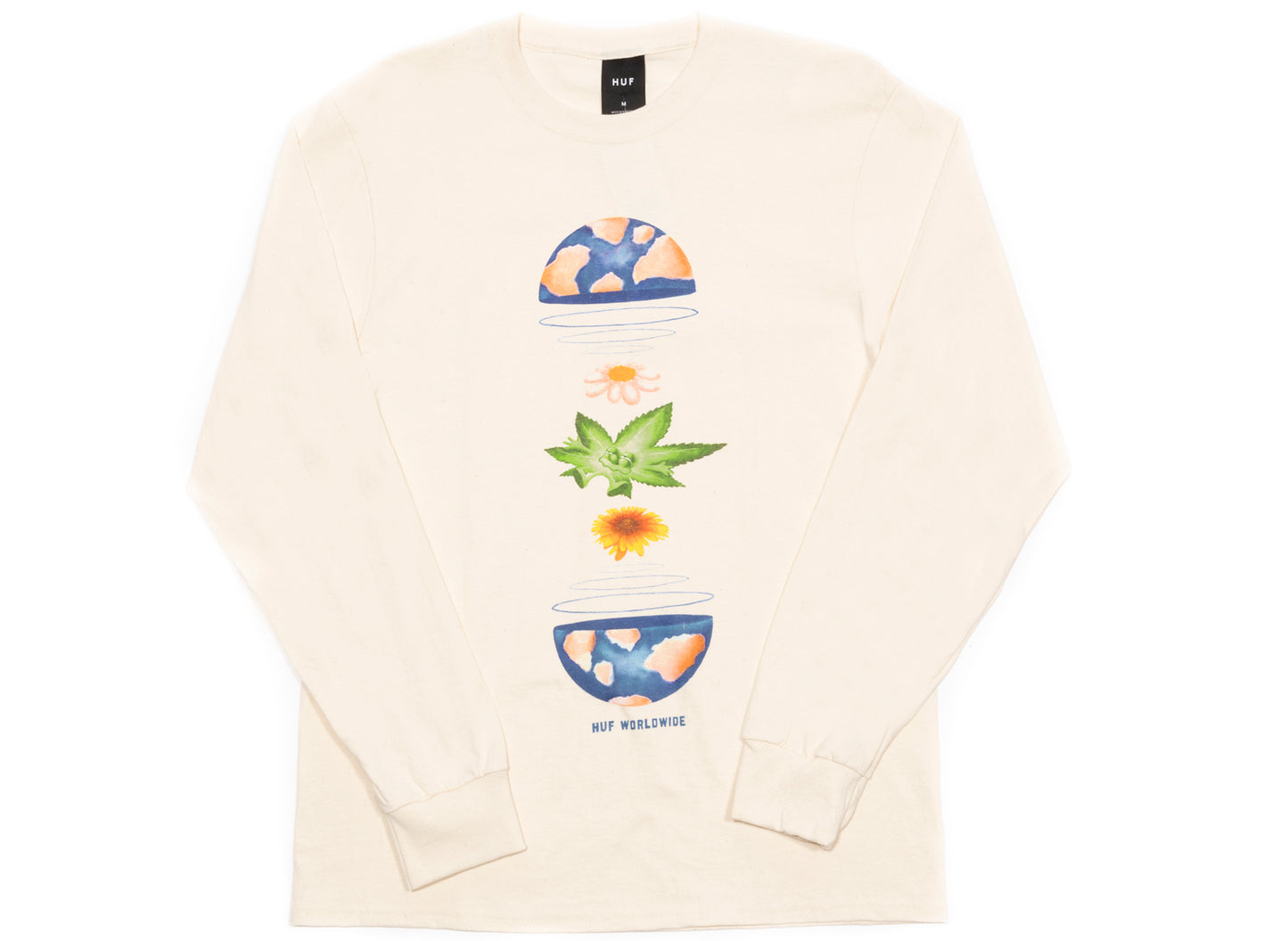 HUF We Are The World Langarmshirt in Natural
