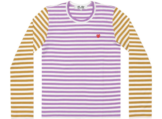 Comme des Garçons PLAY Gestreiftes Langarmshirt in Bicolor-Optik