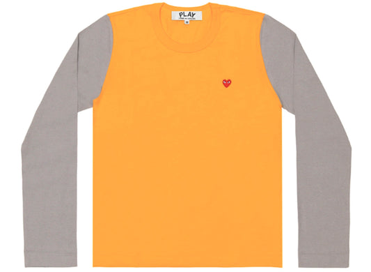 Comme des Garçons PLAY zweifarbiges Langarm-T-Shirt