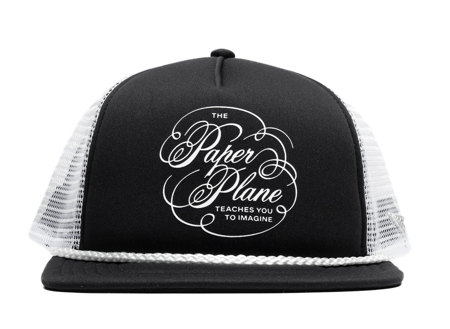 Paper Planes Script Trucker Hat in Schwarz