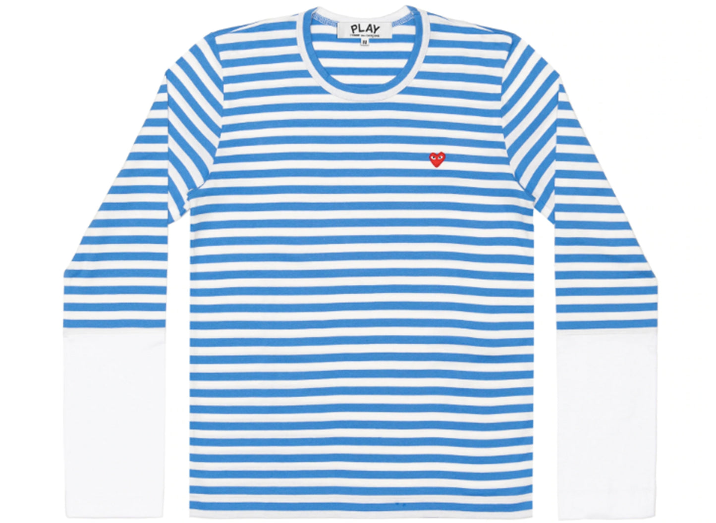 Camiseta de manga larga a rayas de bloques de color Comme des Garçons PLAY