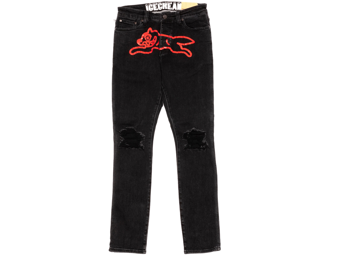 Eiscreme Schwarz Laufender Hund Jeans