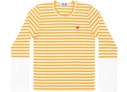Comme des Garçons PLAY Langarm-T-Shirt mit Farbblockstreifen